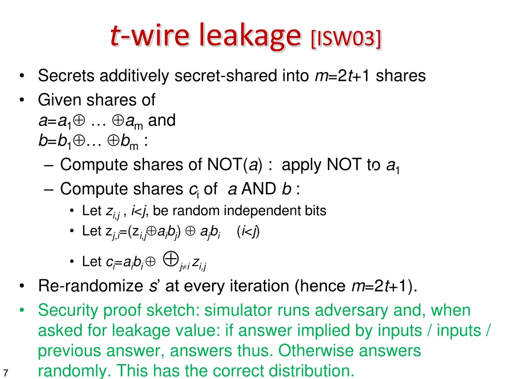 t wire leakage isw03