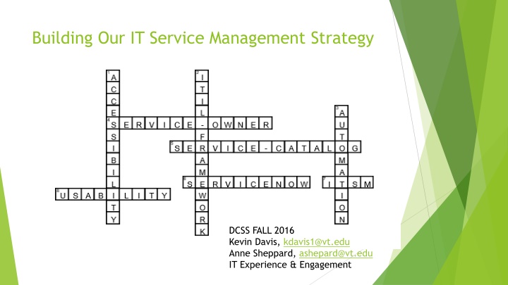 building our it service management strategy