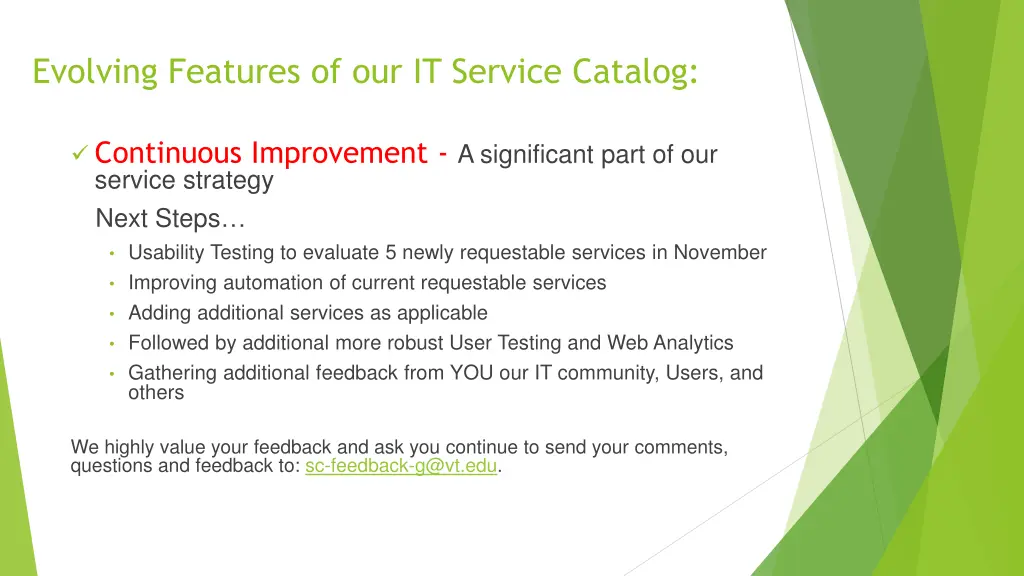 evolving features of our it service catalog 4