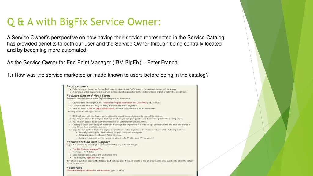 q a with bigfix service owner