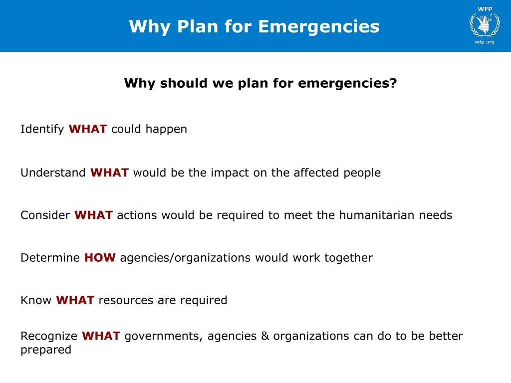 why plan for emergencies
