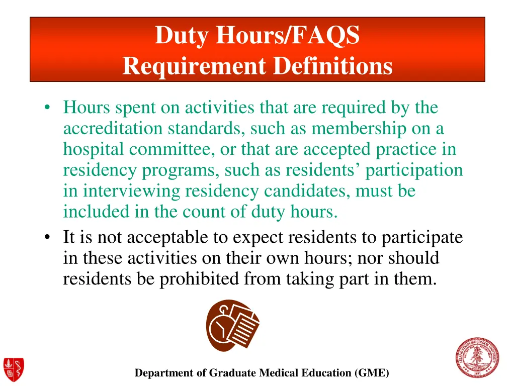 duty hours faqs requirement definitions 1