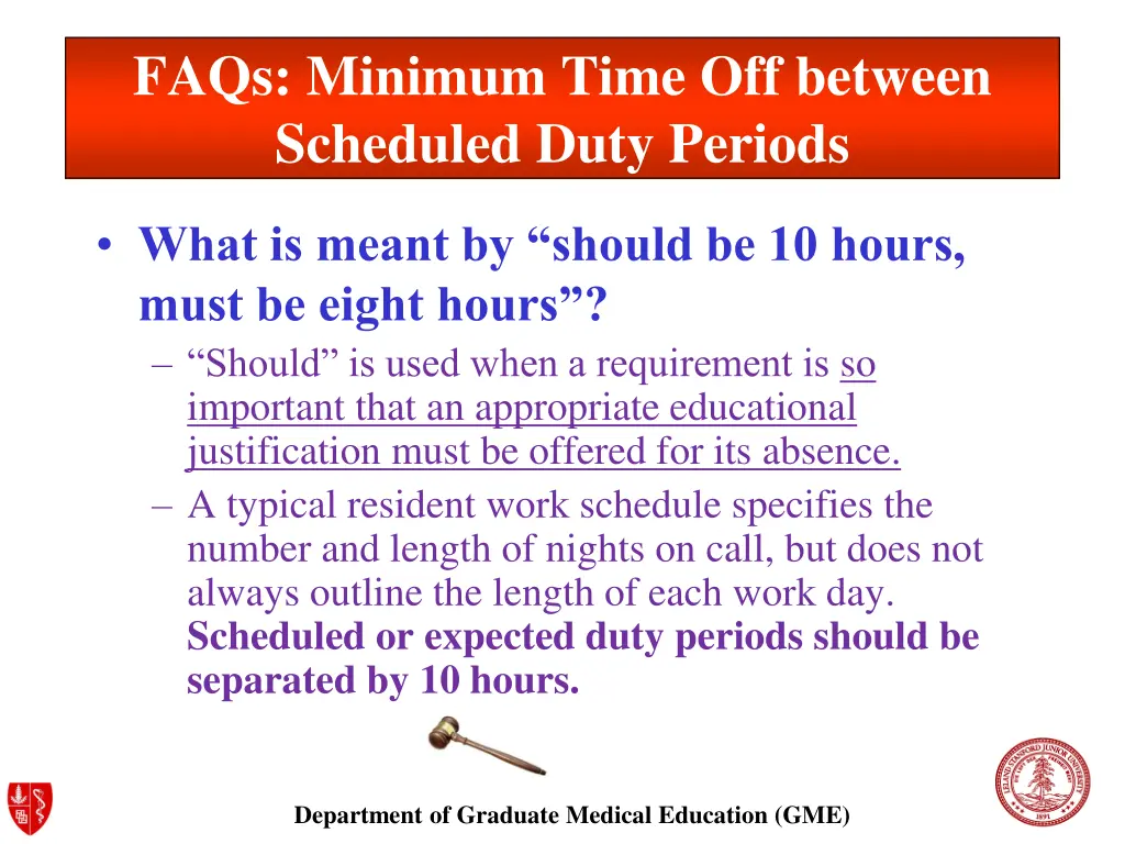 faqs minimum time off between scheduled duty