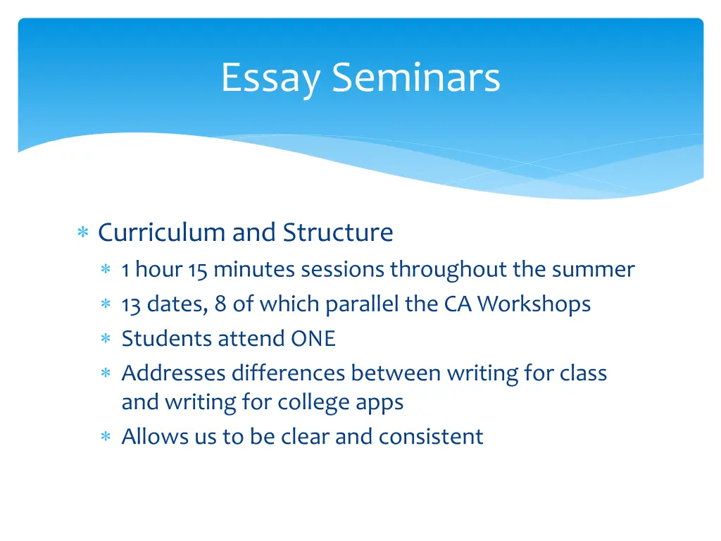 essay seminars 1