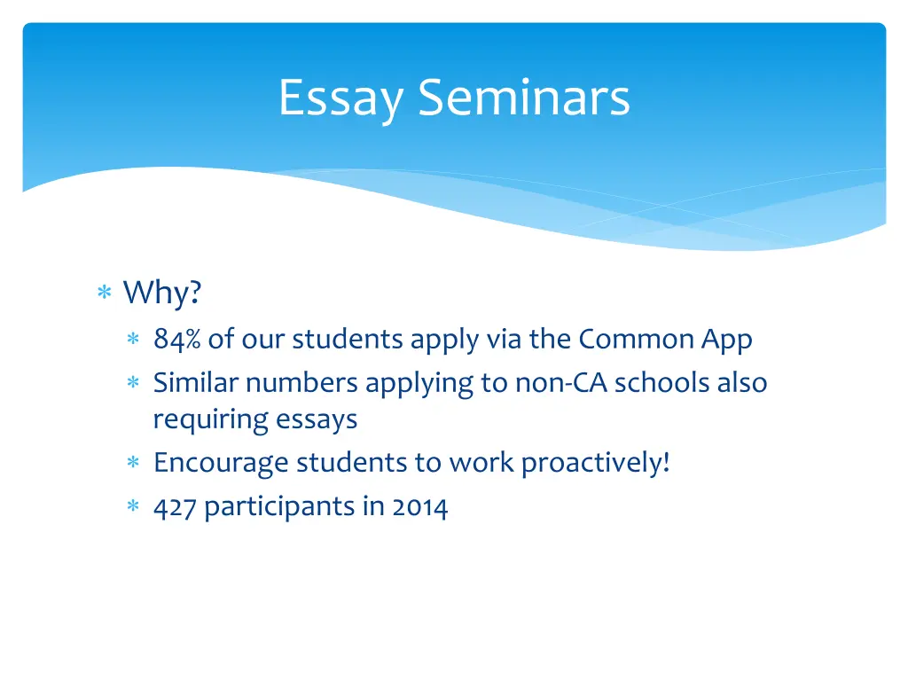 essay seminars