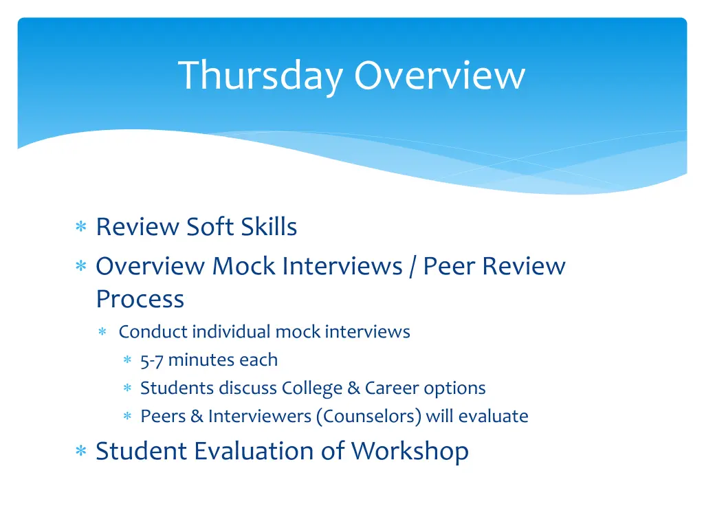 thursday overview
