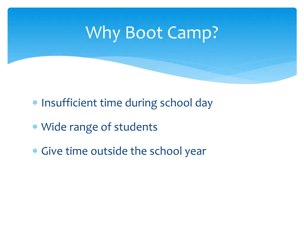 why boot camp