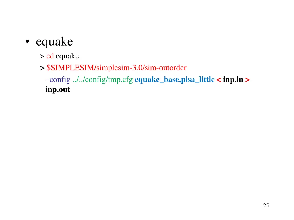 equake cd equake simplesim simplesim