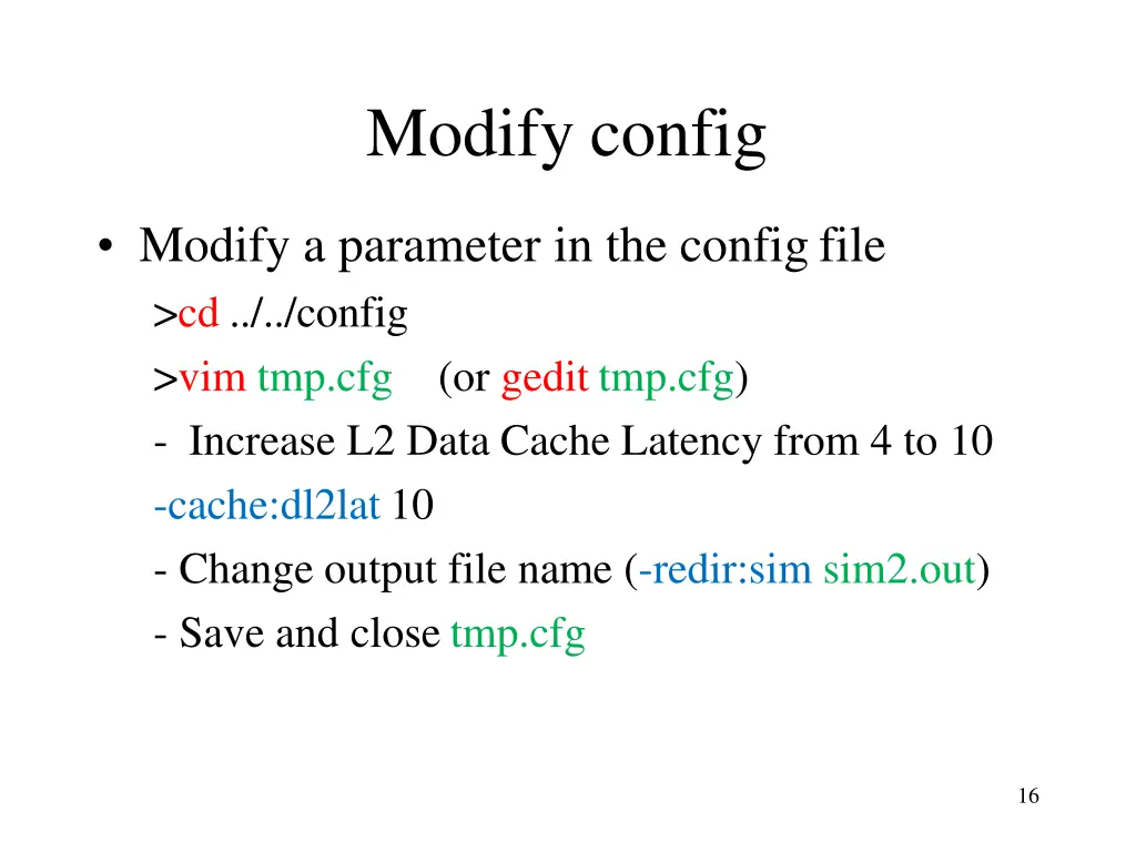 modify config