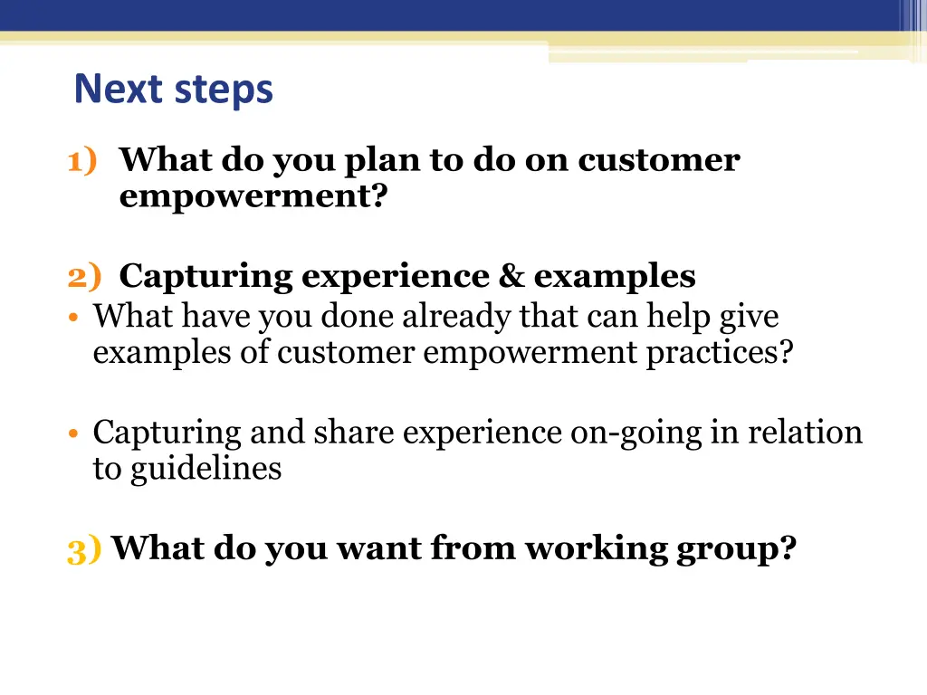 next steps