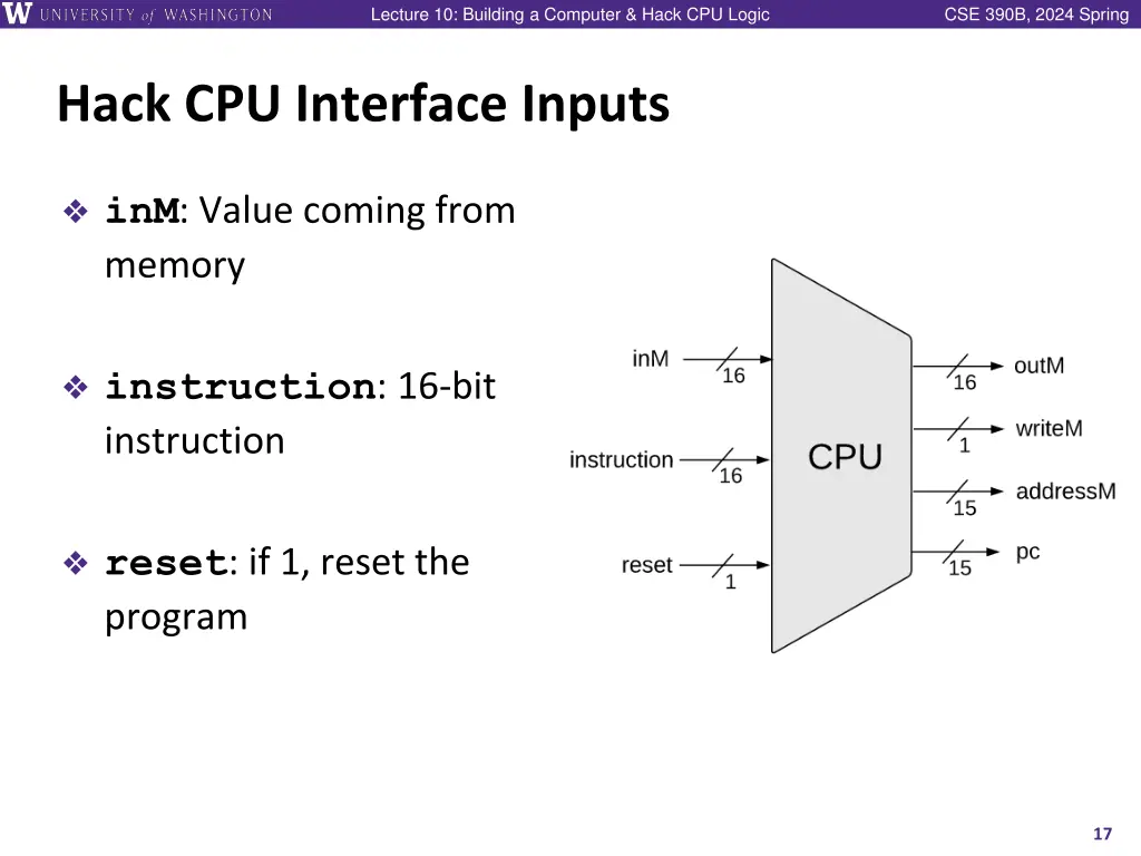 lecture 10 building a computer hack cpu logic 16