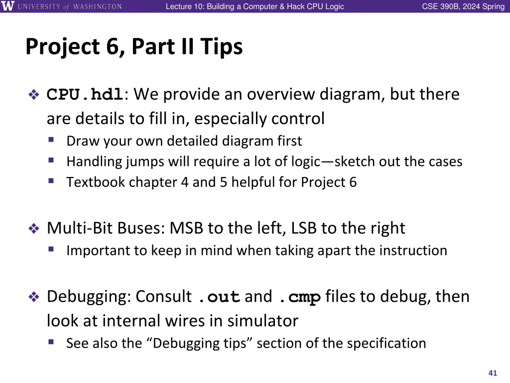 lecture 10 building a computer hack cpu logic 40