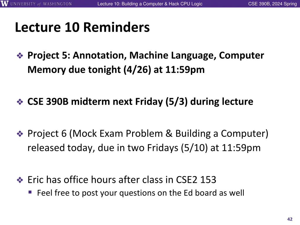 lecture 10 building a computer hack cpu logic 41