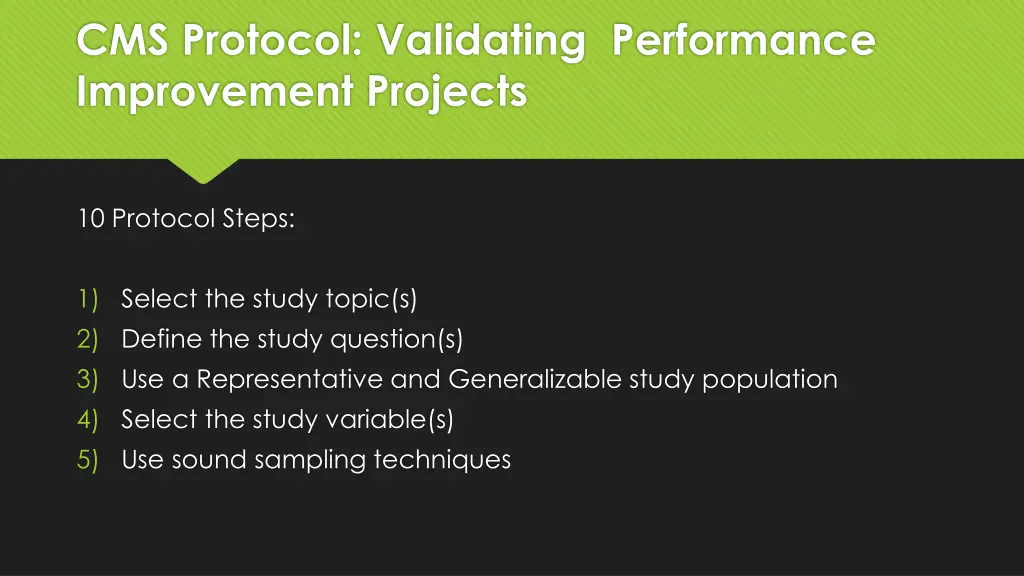 cms protocol validating performance improvement 1