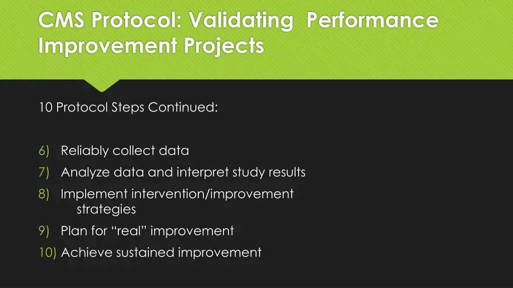 cms protocol validating performance improvement 2
