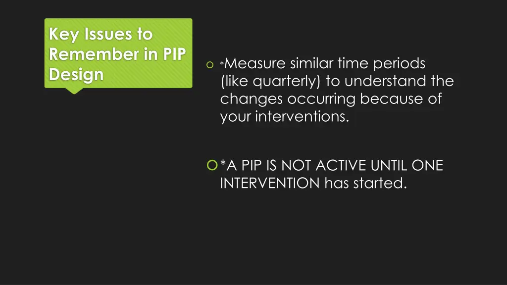 key issues to remember in pip design 1