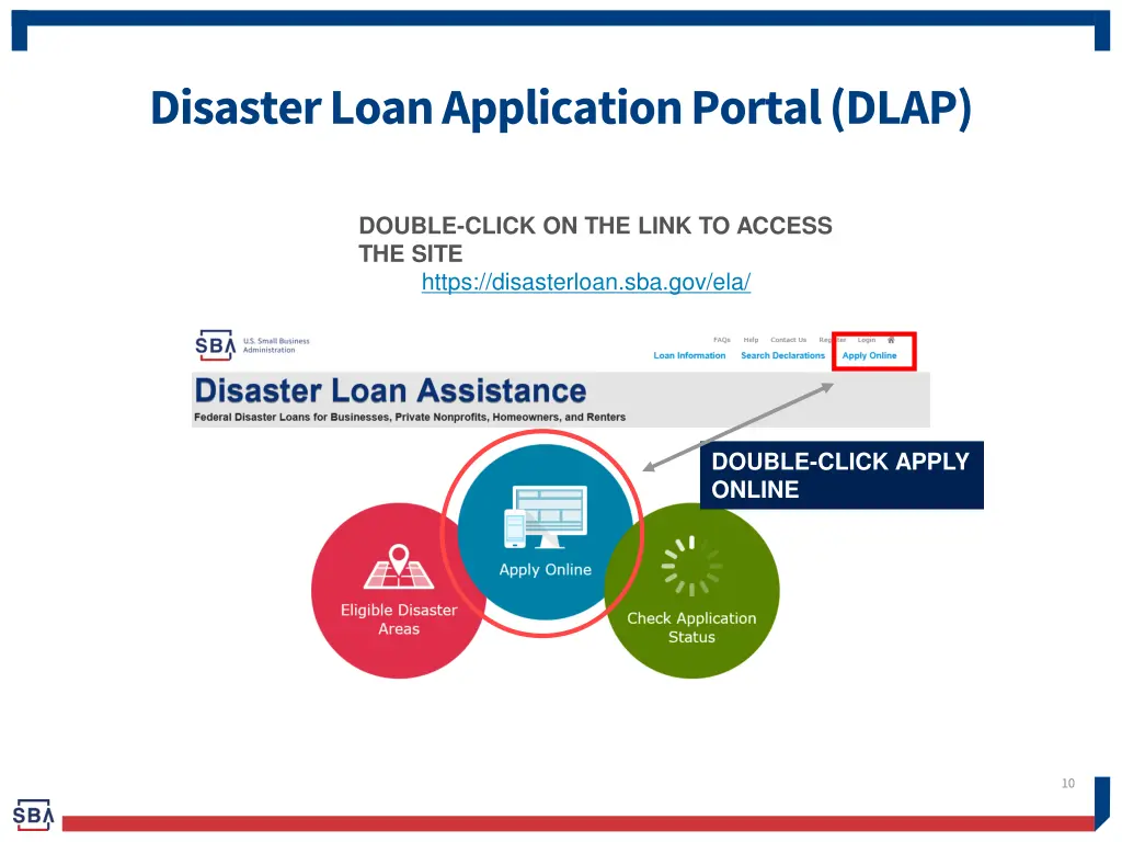 disaster loan application portal dlap