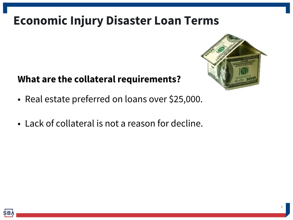 economic injury disaster loan terms