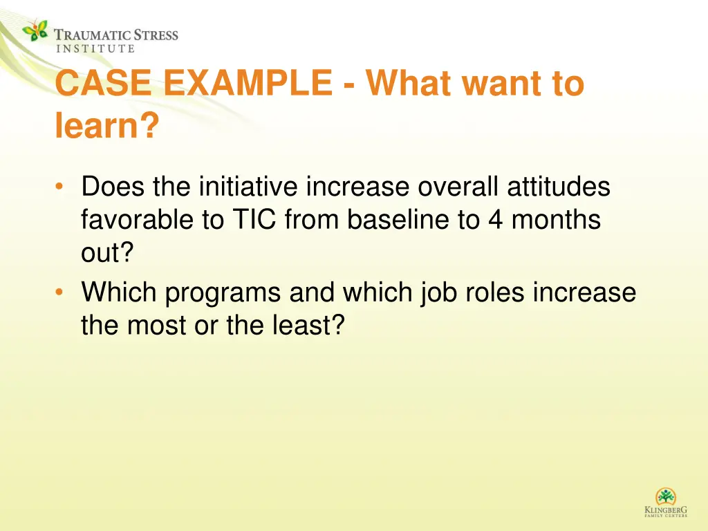 case example what want to learn