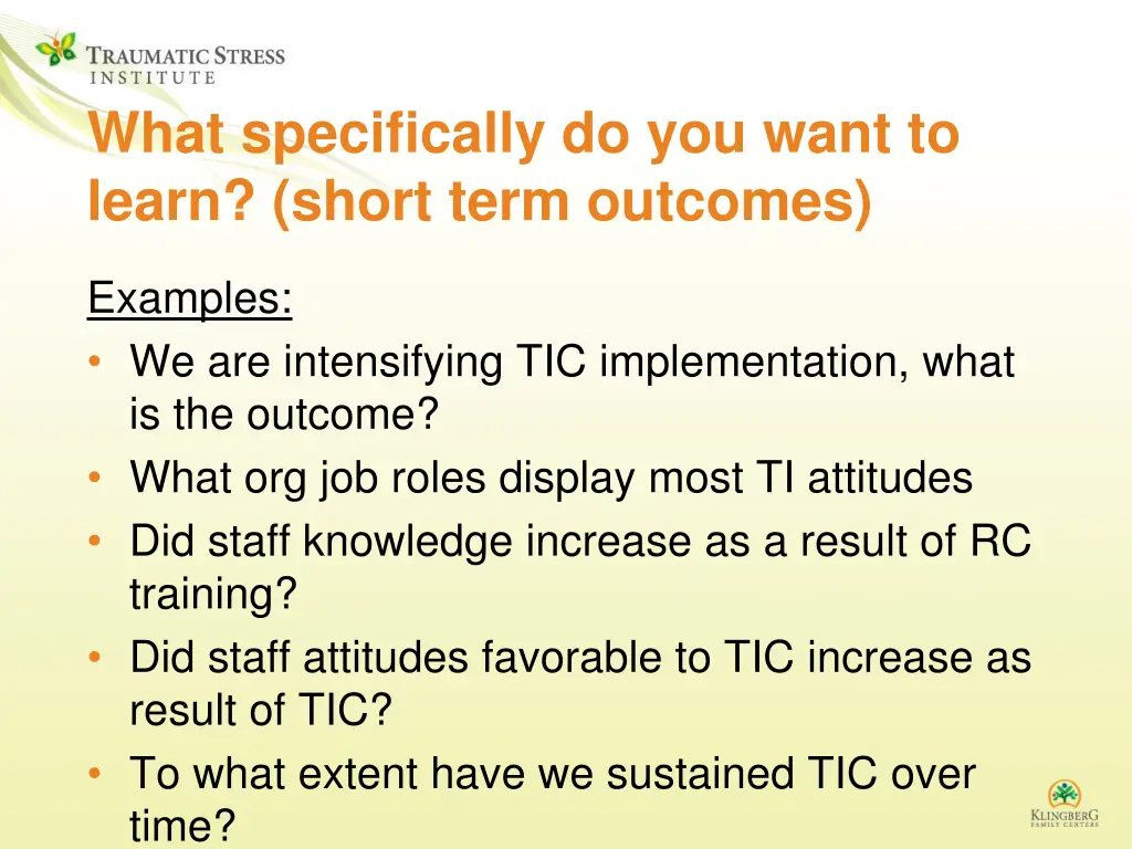 what specifically do you want to learn short term