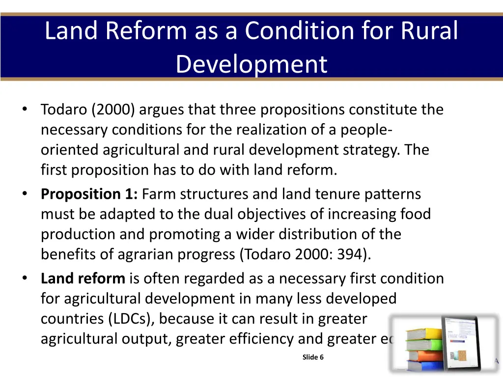 land reform as a condition for rural development