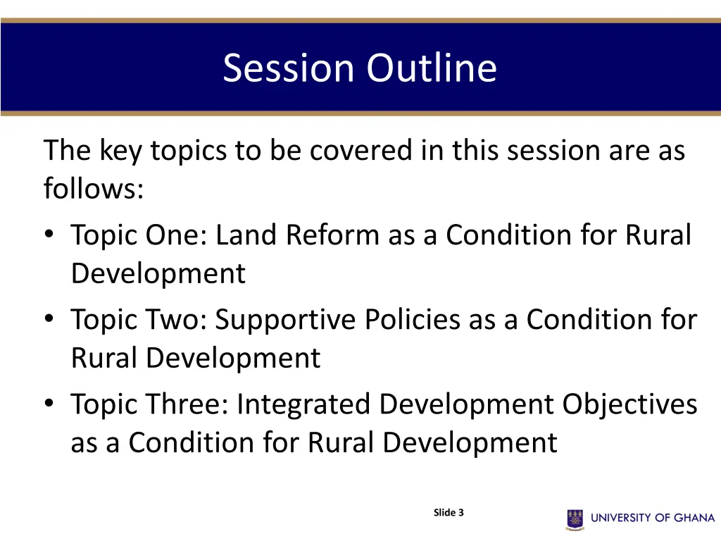 session outline