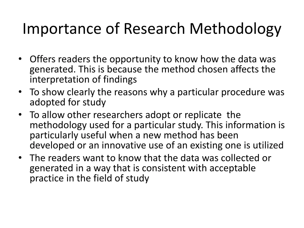 importance of research methodology