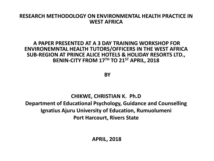 research methodology on environmental health