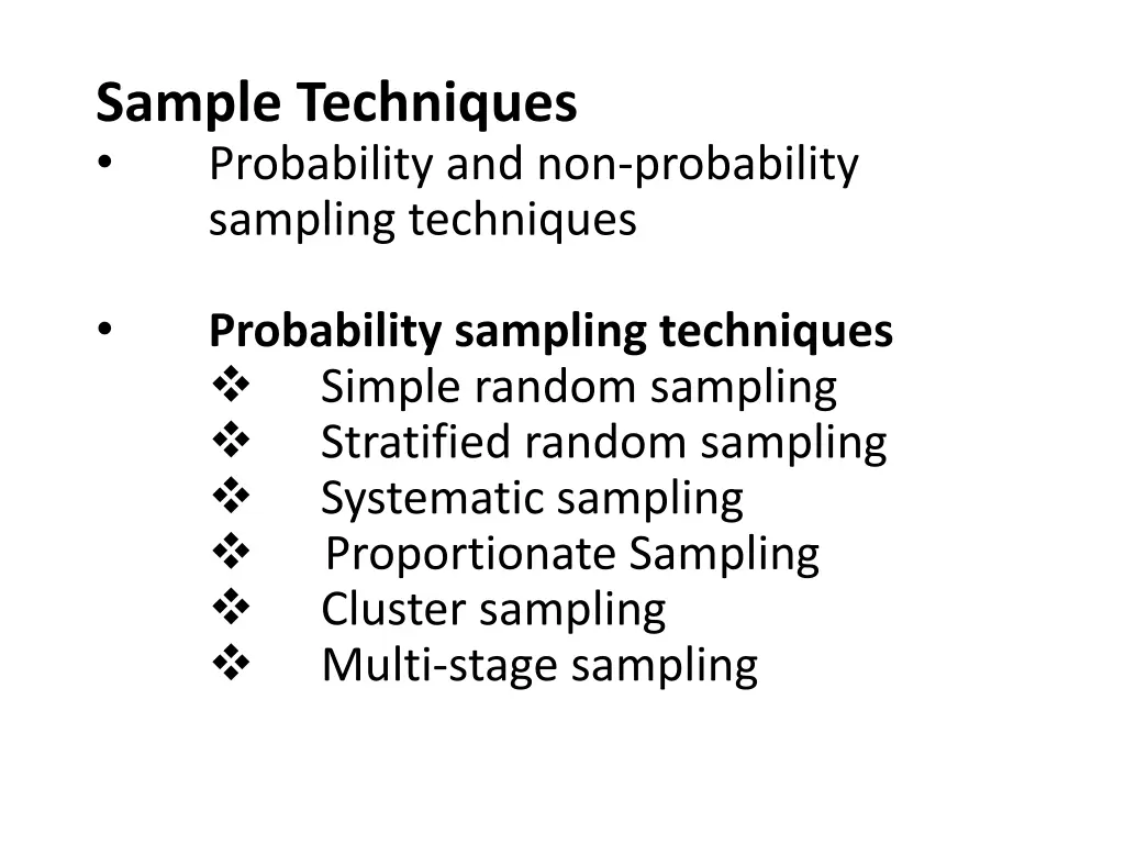 sample techniques probability and non probability