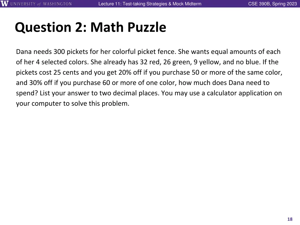 lecture 11 test taking strategies mock midterm 17