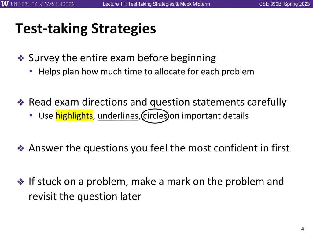 lecture 11 test taking strategies mock midterm 3