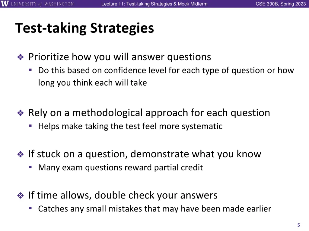lecture 11 test taking strategies mock midterm 4