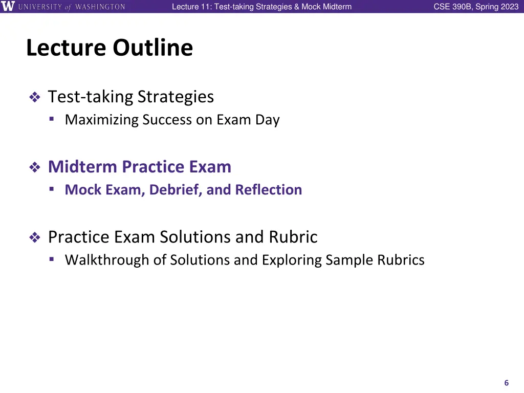 lecture 11 test taking strategies mock midterm 5