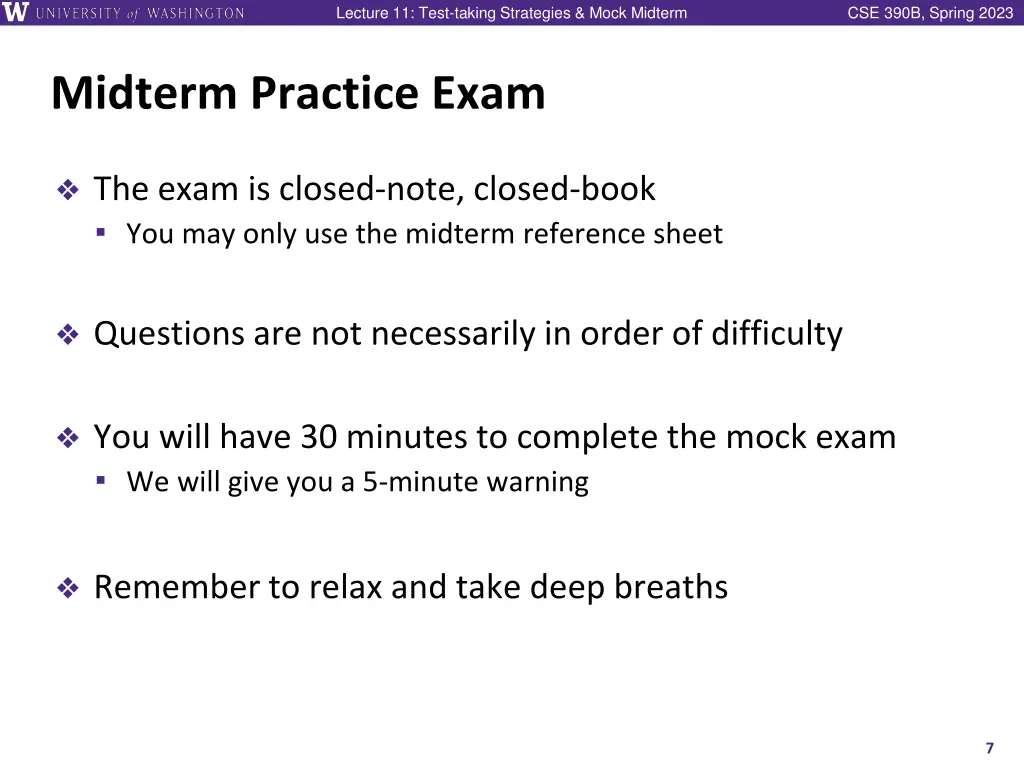 lecture 11 test taking strategies mock midterm 6