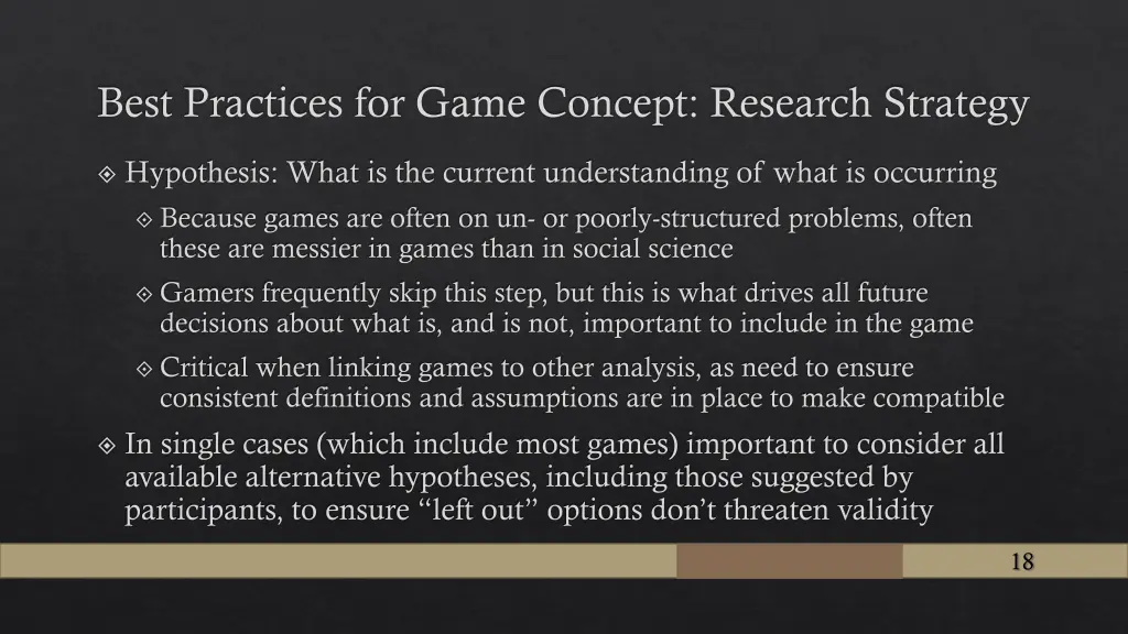 best practices for game concept research strategy