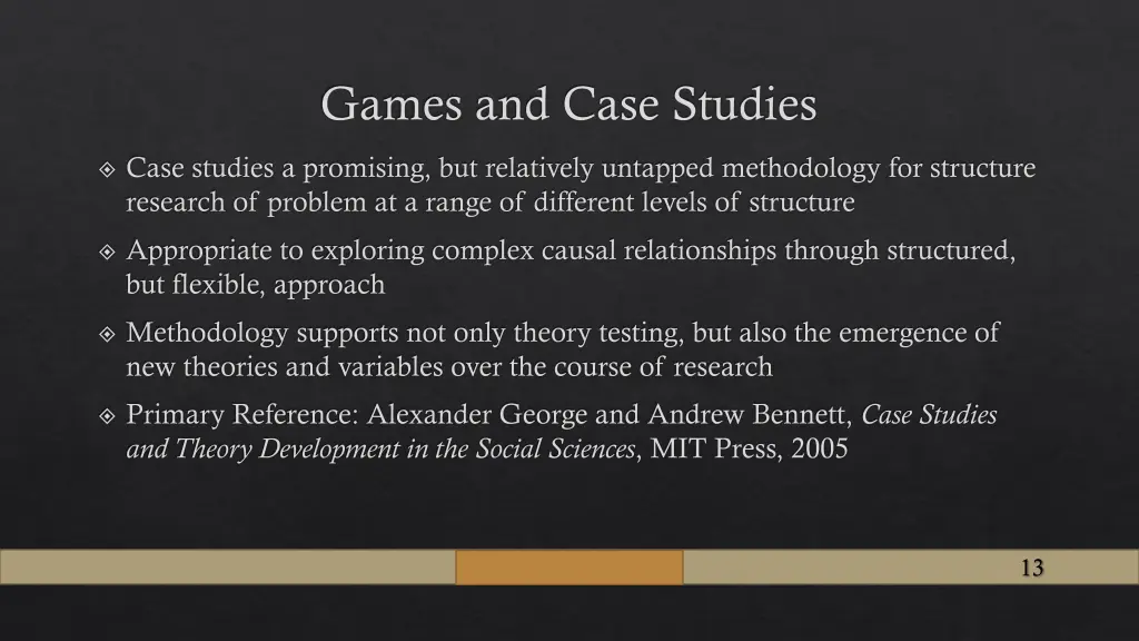 games and case studies