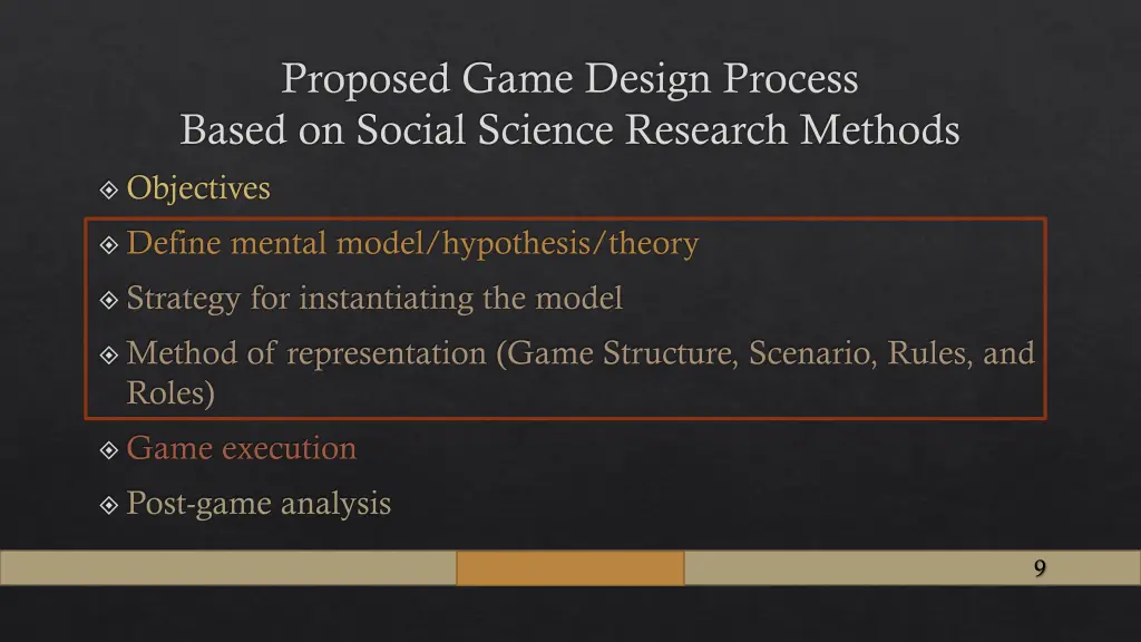 proposed game design process based on social