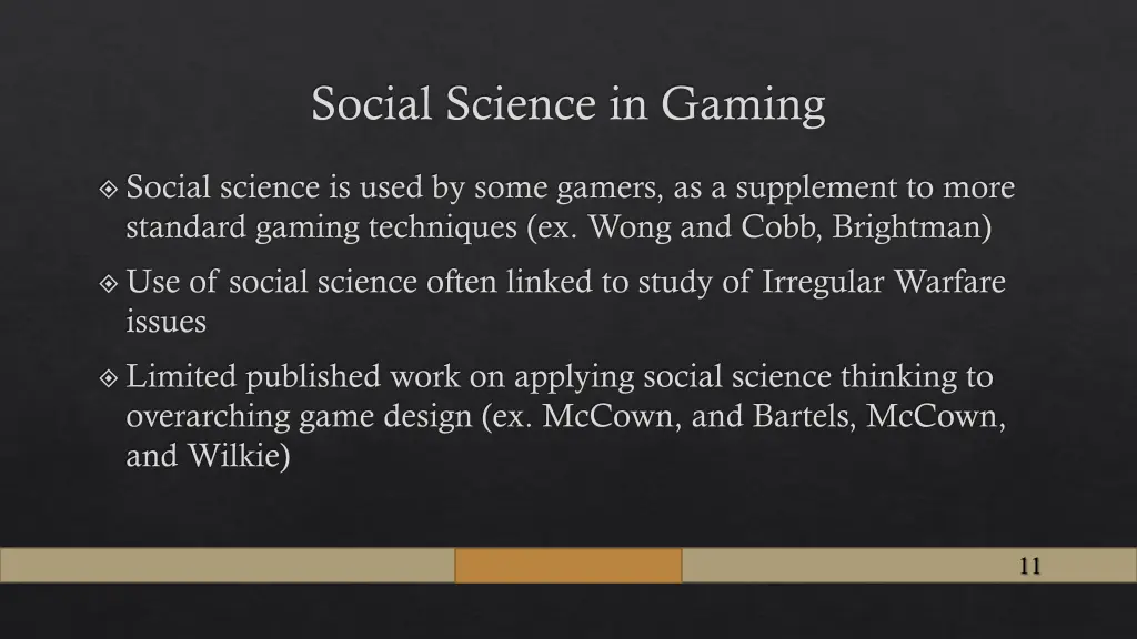 social science in gaming
