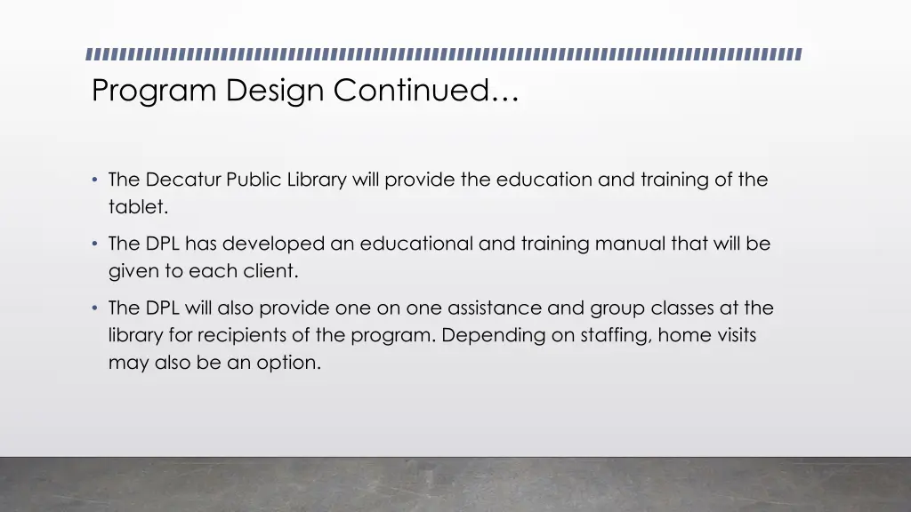 program design continued
