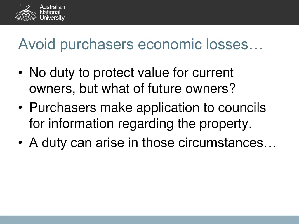 avoid purchasers economic losses
