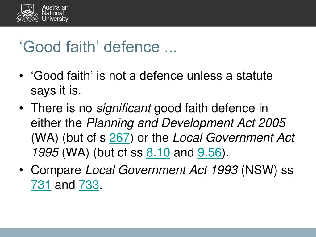 good faith defence