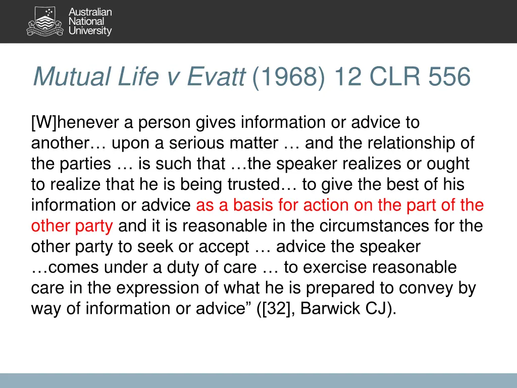 mutual life v evatt 1968 12 clr 556 4