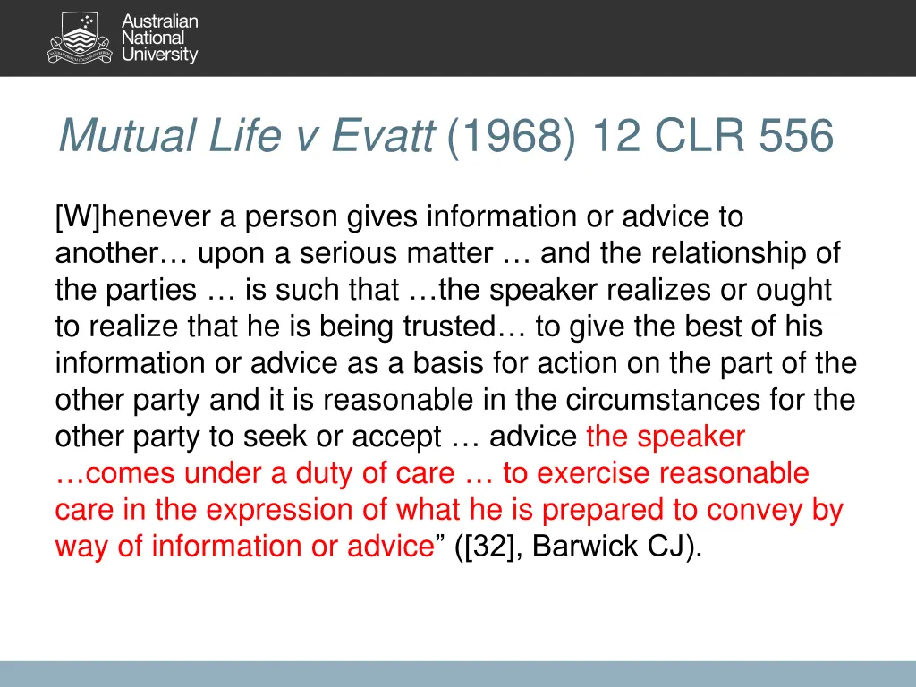 mutual life v evatt 1968 12 clr 556 6