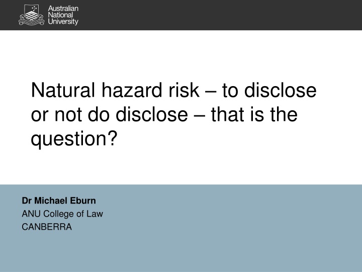 natural hazard risk to disclose