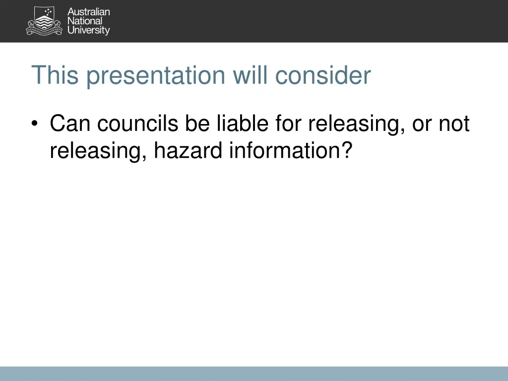 this presentation will consider