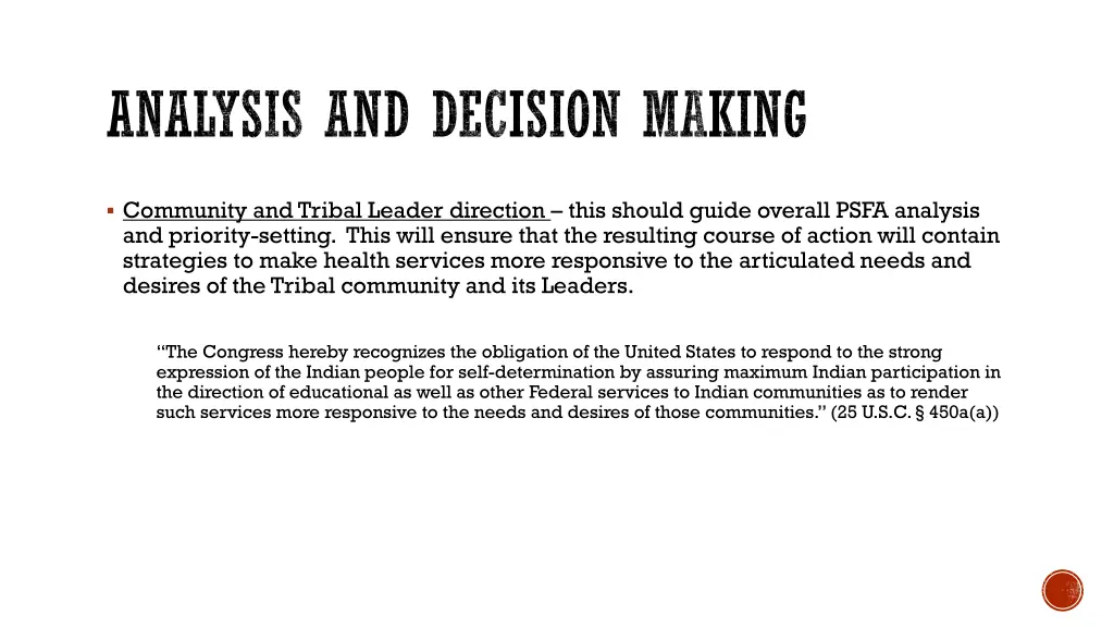 analysis and decision making