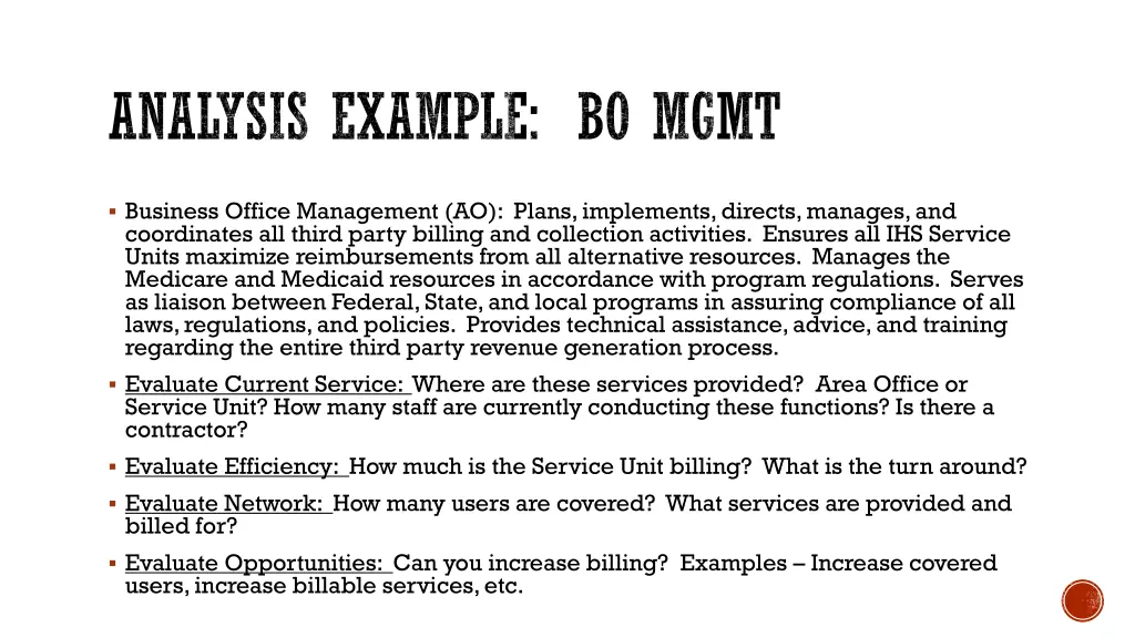 analysis example bo mgmt