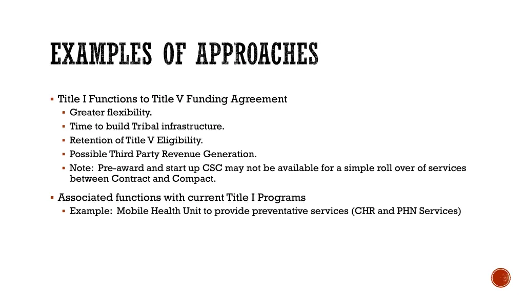 examples of approaches 1