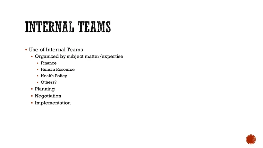 internal teams