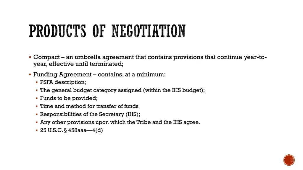 products of negotiation
